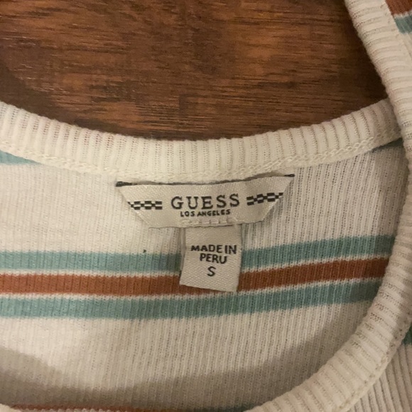 New Without Tags Guess White Striped Crop Top - Picture 6 of 10